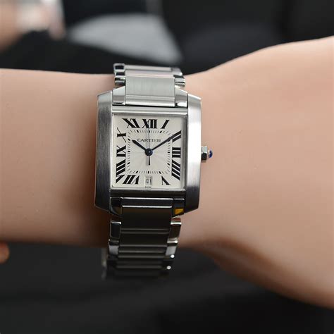 cartier tank francaise stainless steel